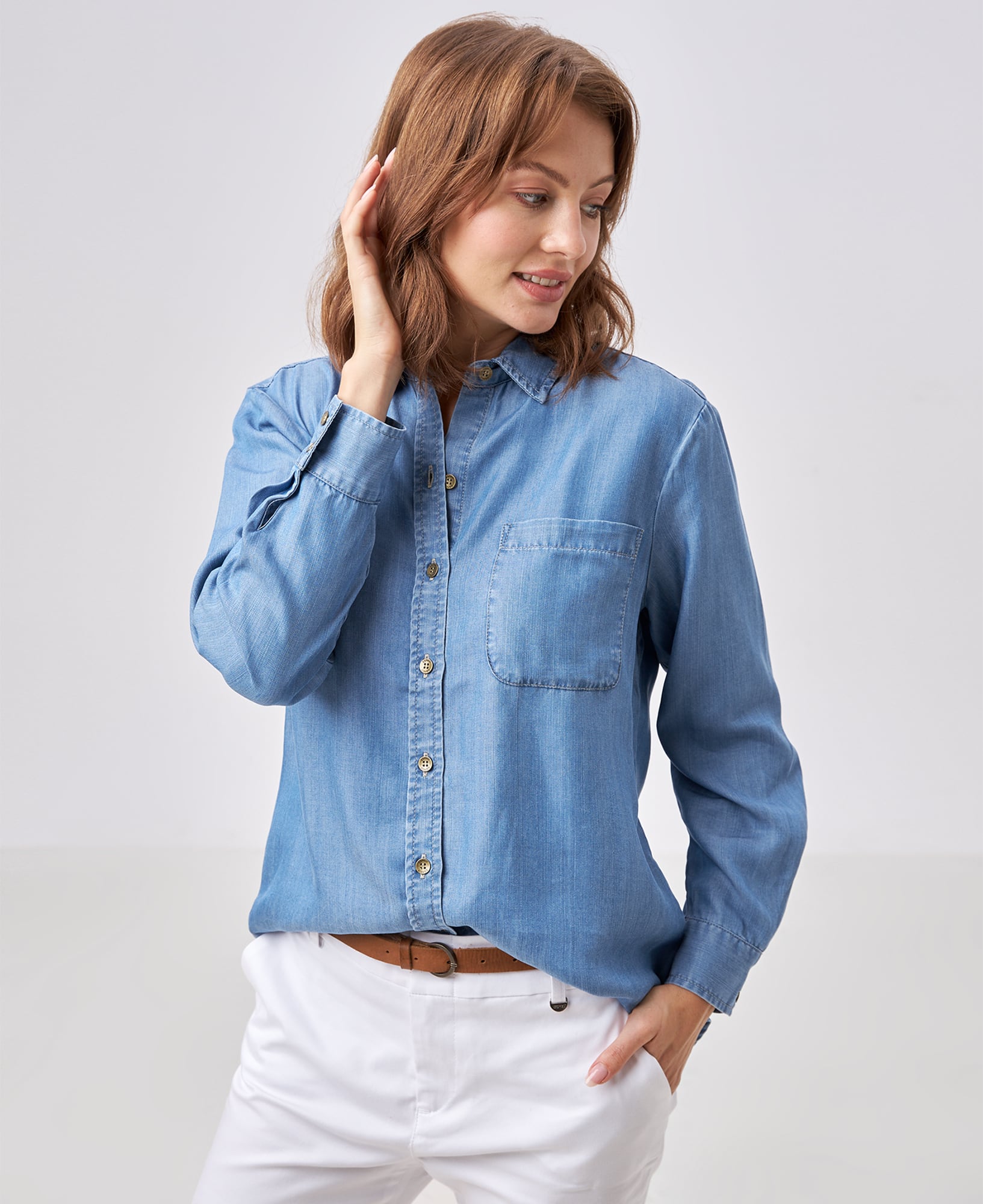 Camisa vaquera esencial en Tencel