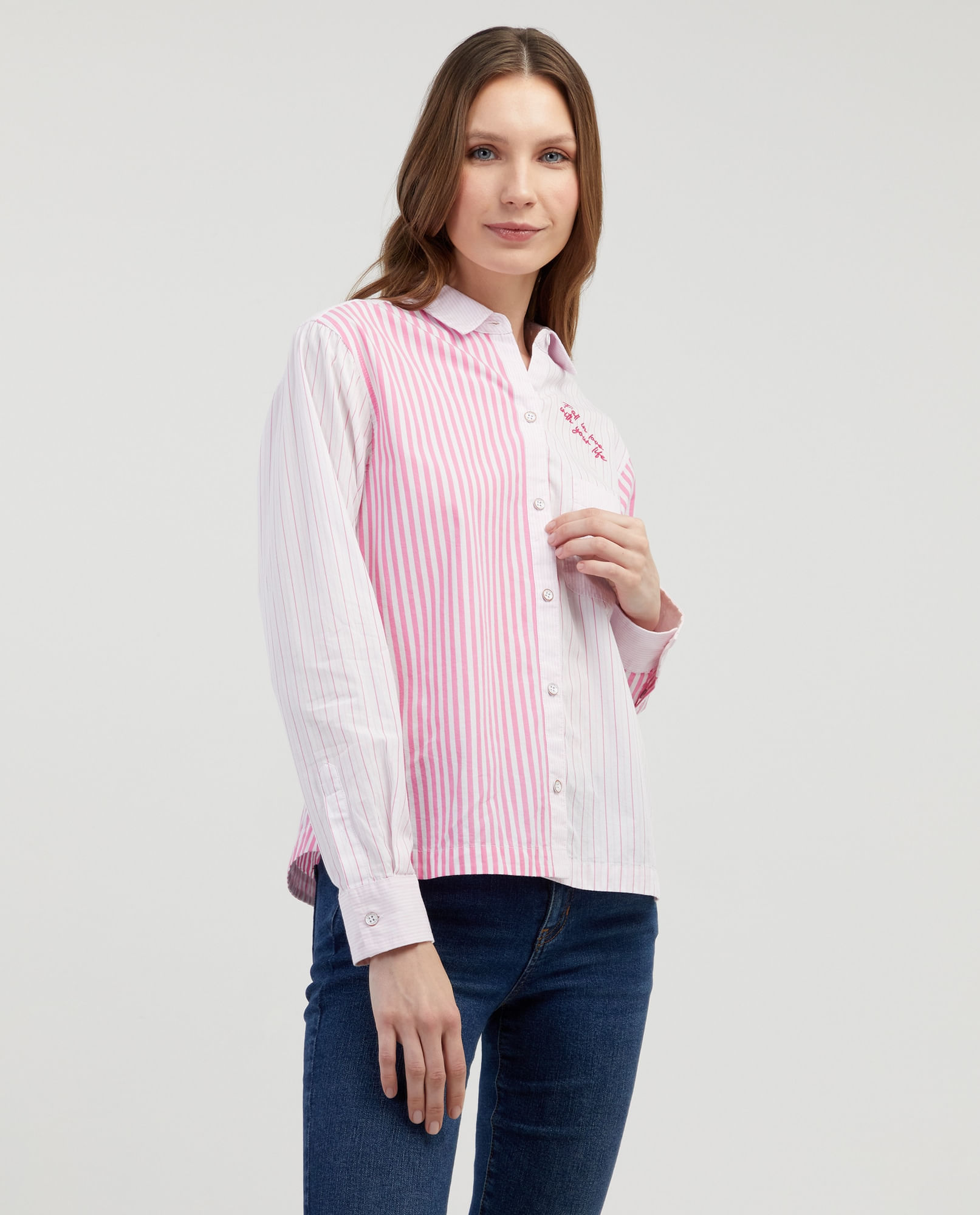 Camisa clásica manga larga para mujer