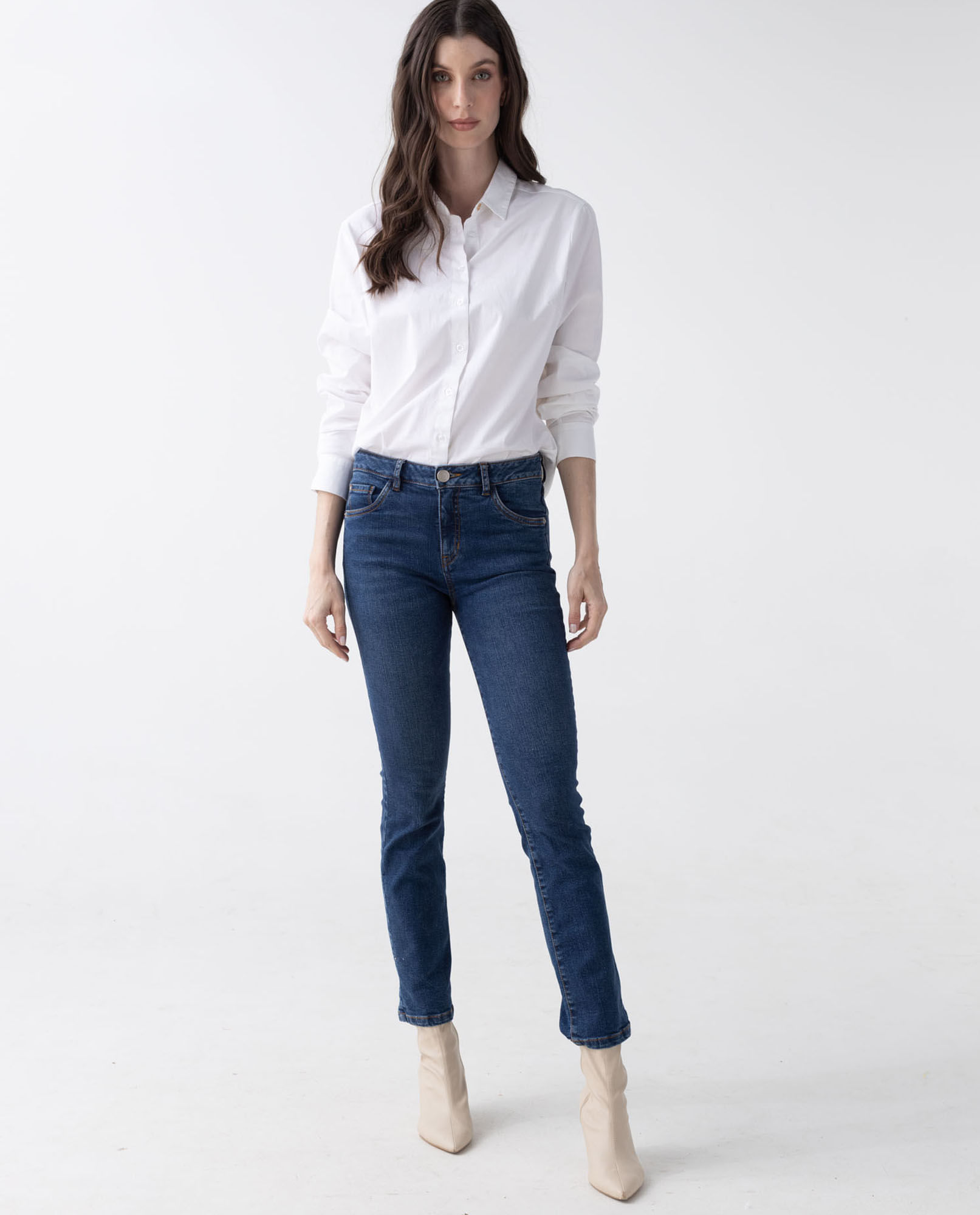 Jean Straight cinco bolsillos para mujer