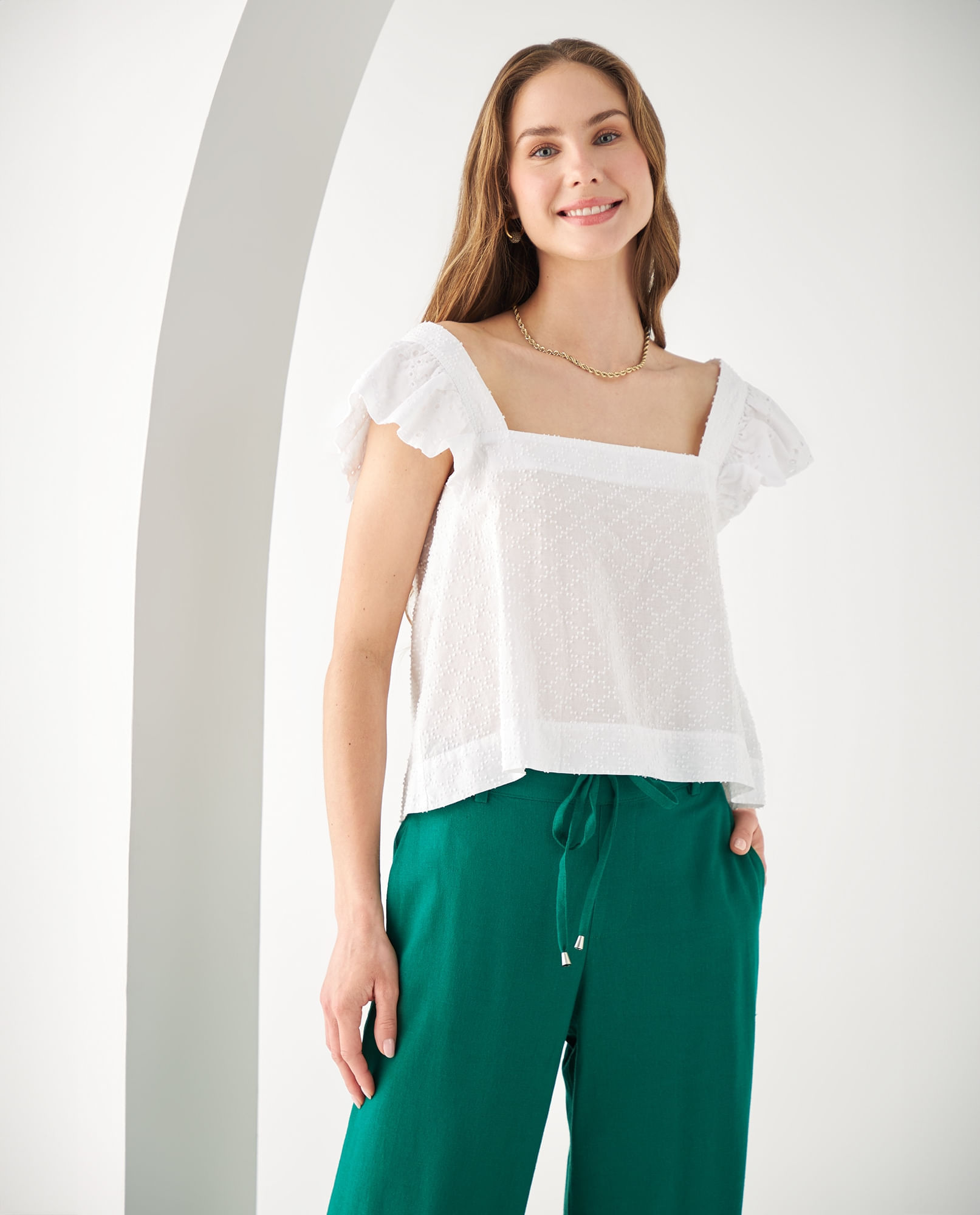Camisa manga sisa con bolero para mujer