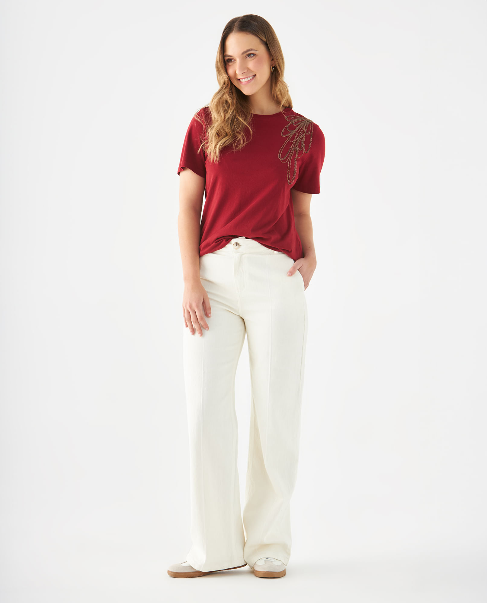 Pantalón tono crudo para mujer
