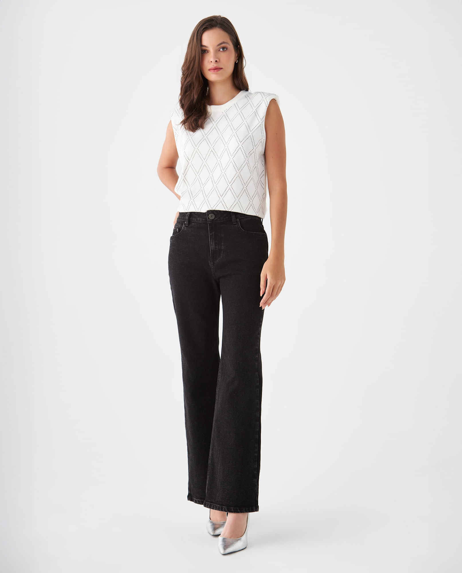 Jean Bootcut black denim para mujer
