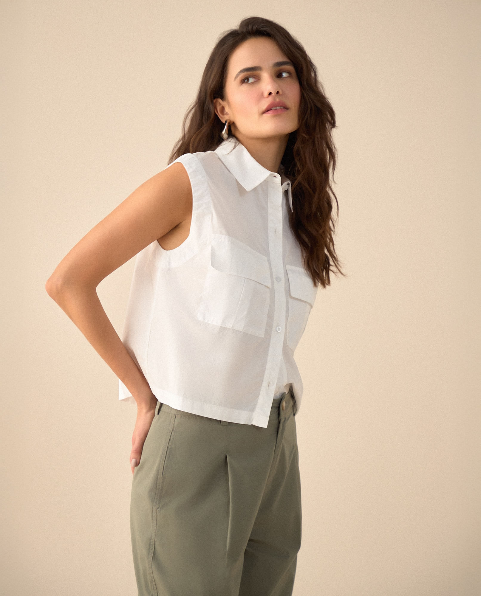 Camisa manga sisa para mujer