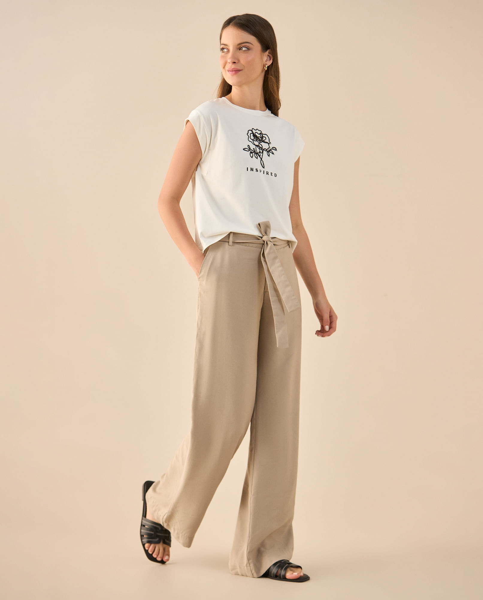 Pantalón con elástico posterior para mujer