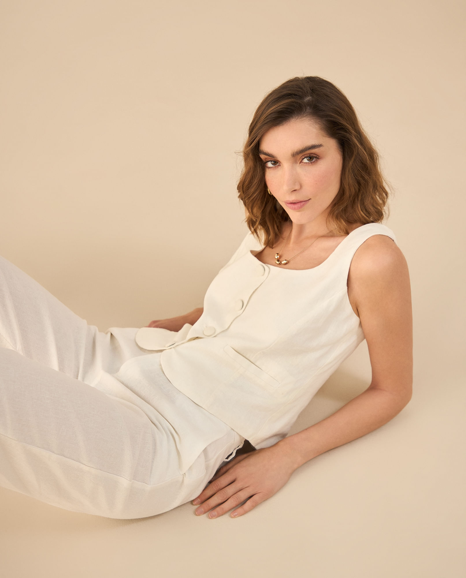 Camisa de escote redondo para mujer