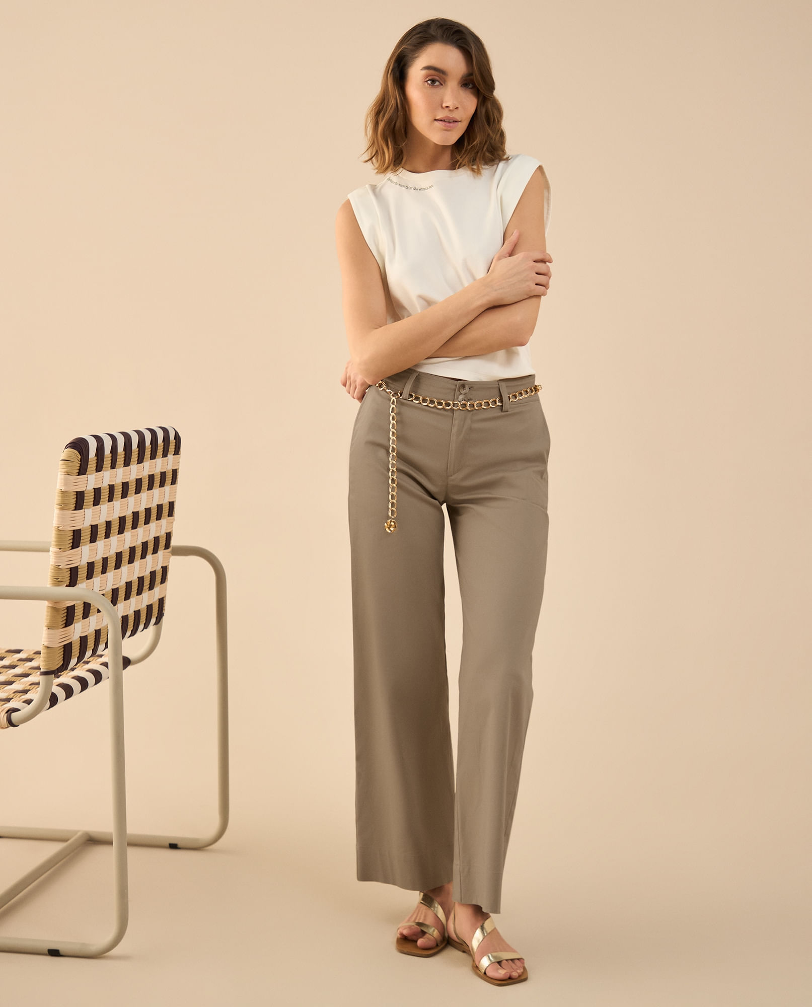 Pantalón elegante bota recta para mujer