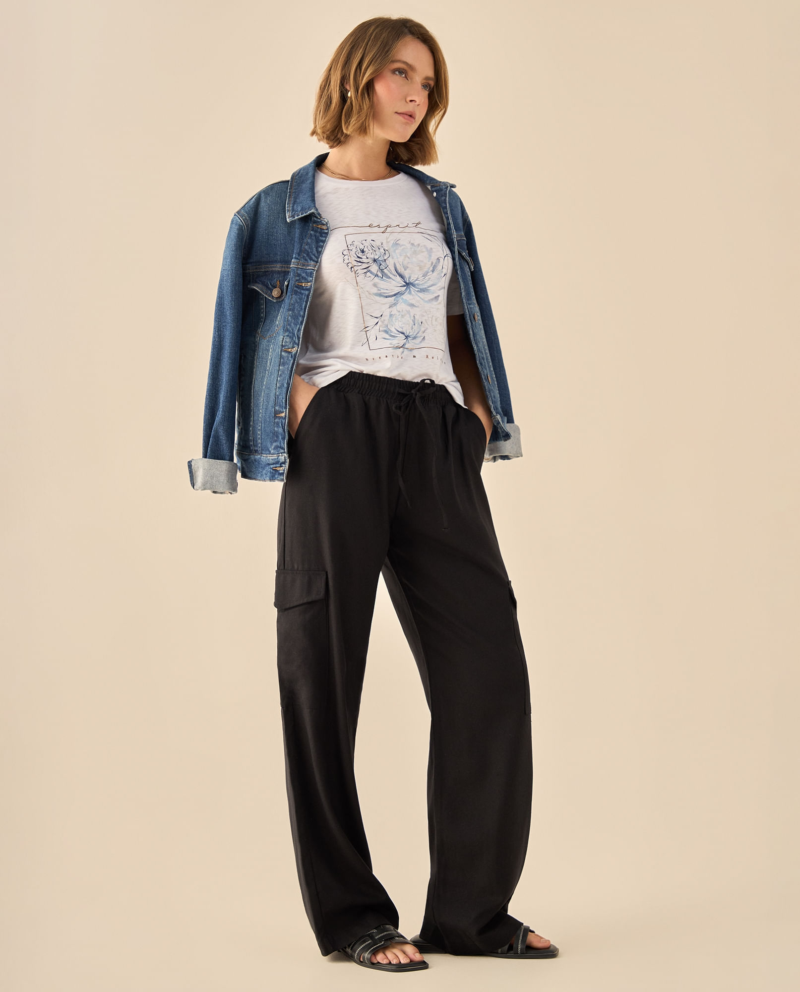 Pantalón Cargo con Cintura Elástica