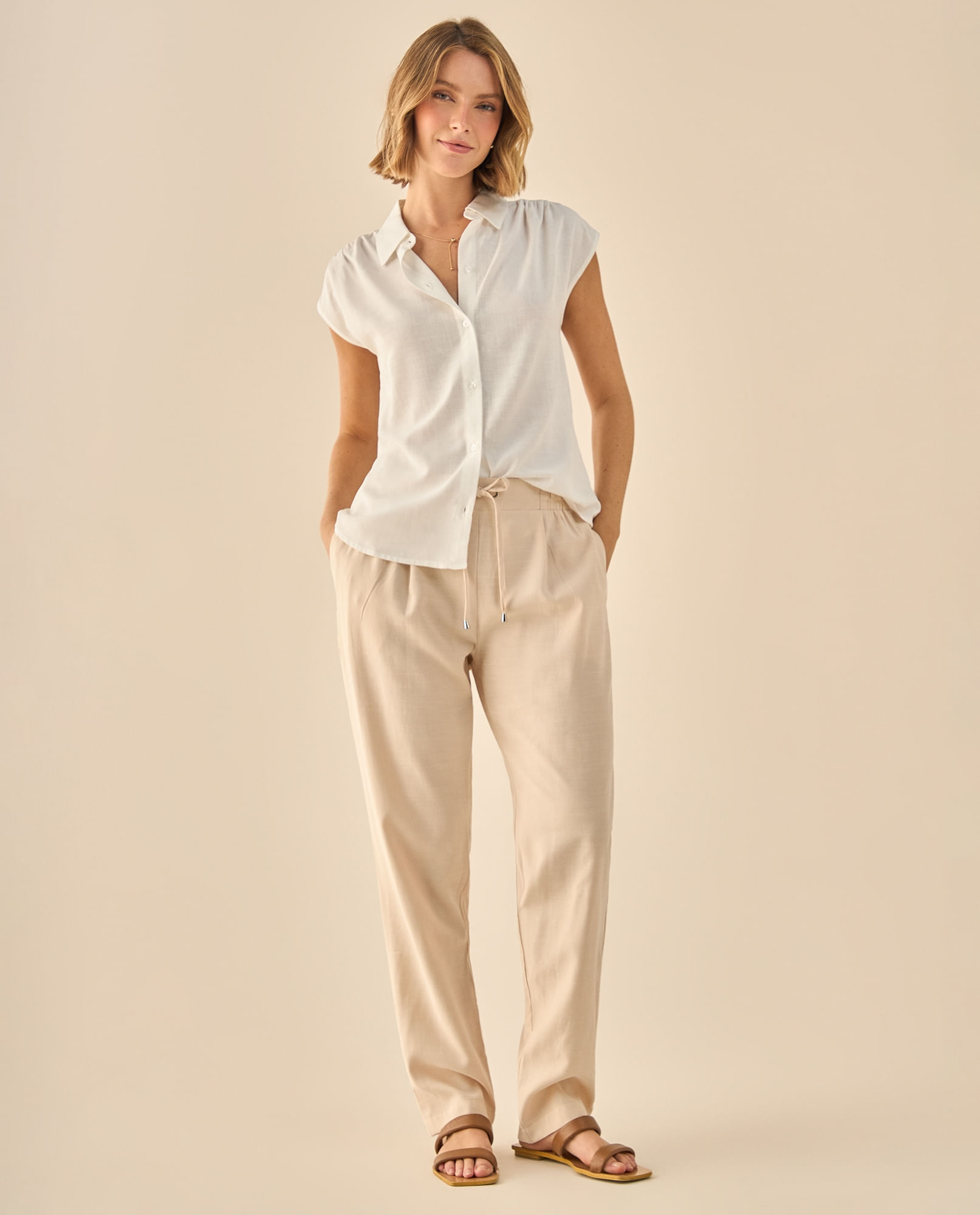Pantalón Fluido con Cordón Ajustable