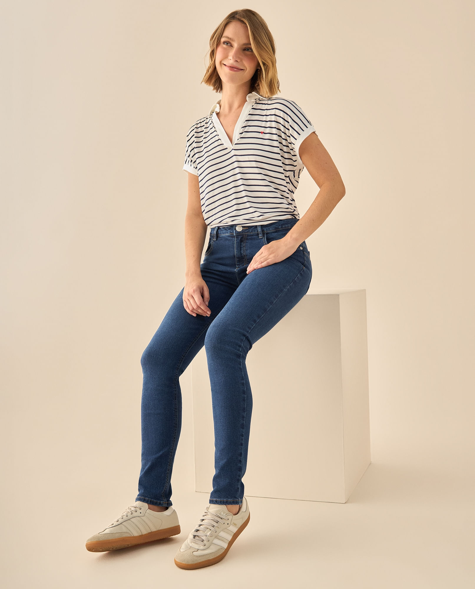 Jeans Skinny con Stretch Tiro Medio