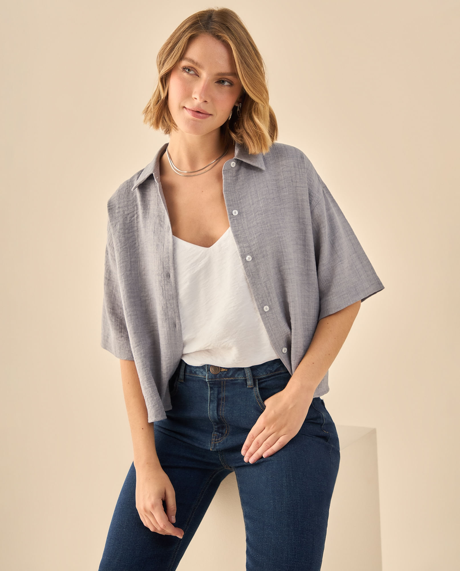 Camisa Oversized Manga Corta Premium