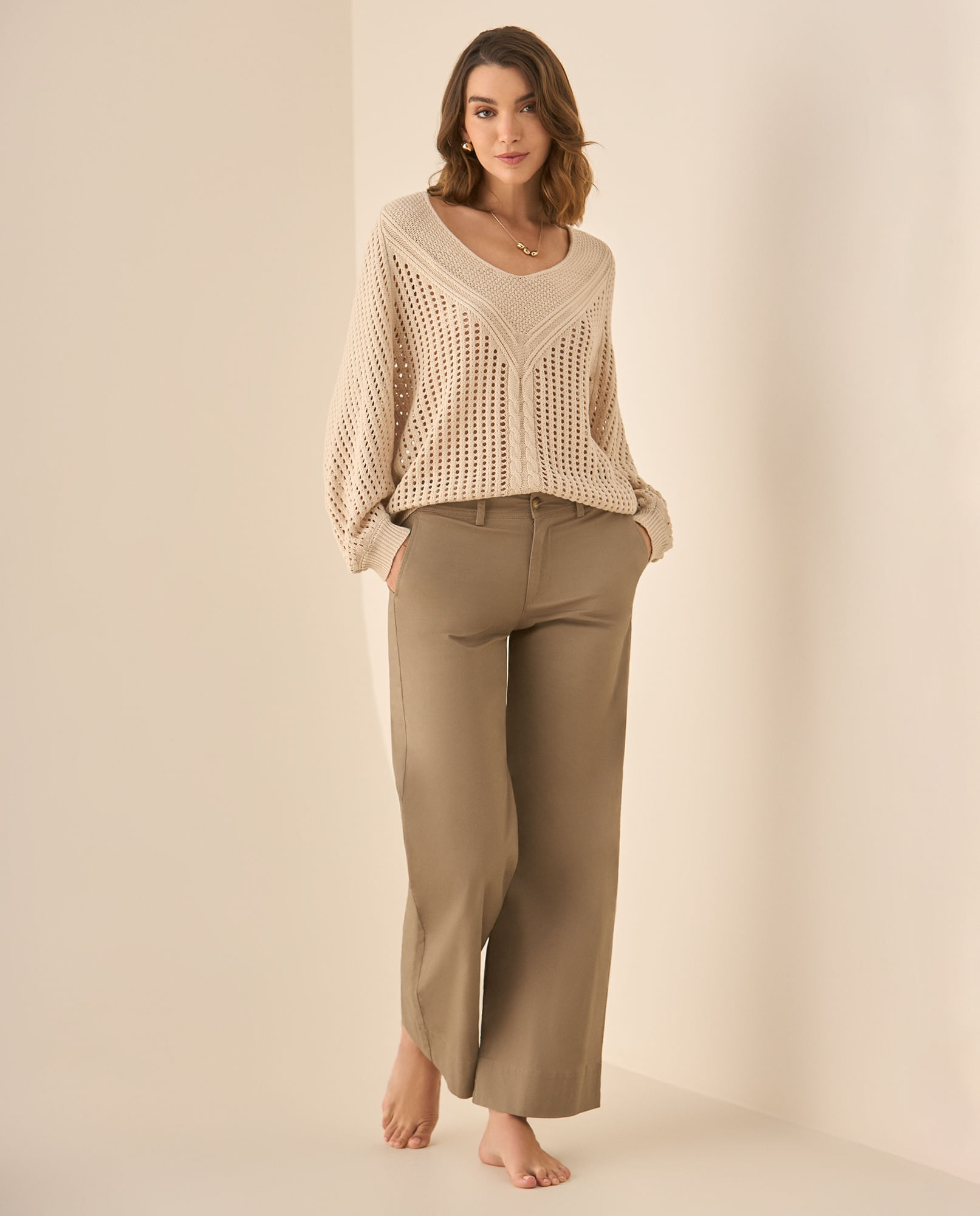 Pantalón clásico recto para mujer