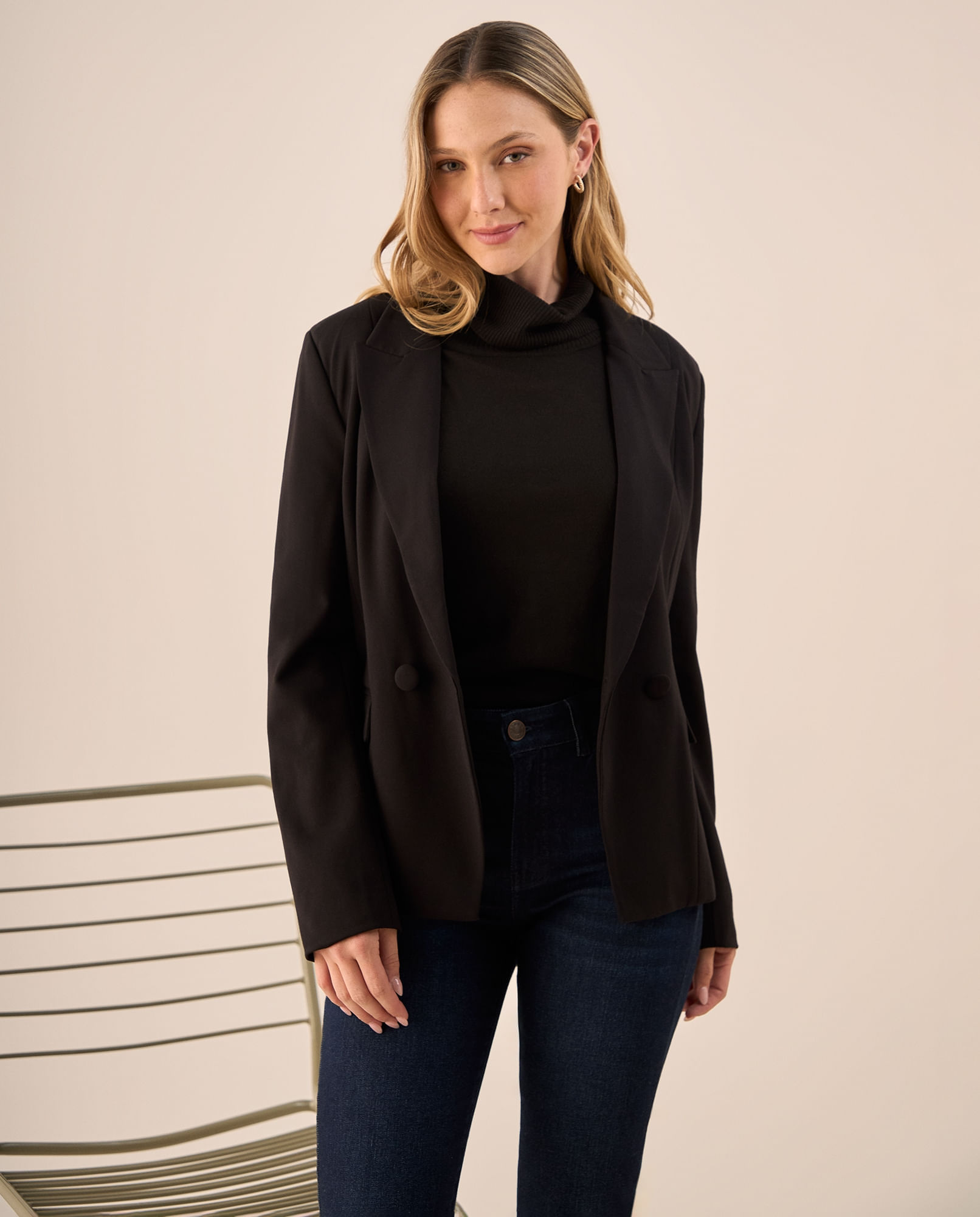 Blazer Azul Oscuro con Forro Interior