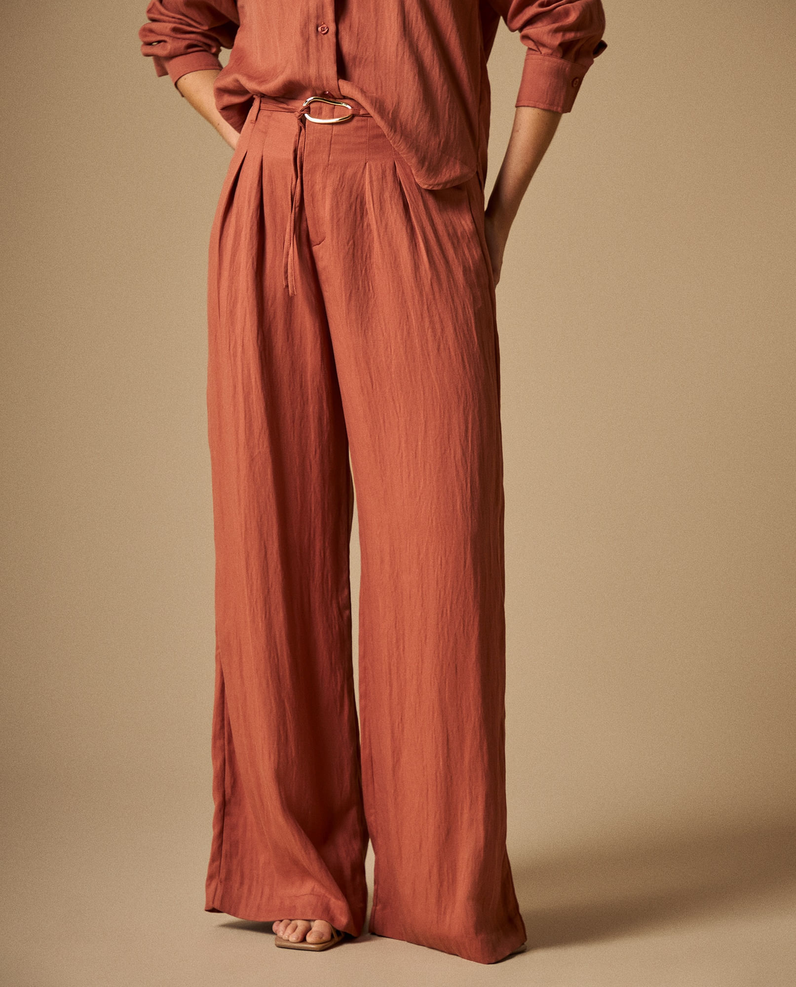 Pantalón Wide Leg Azul Marino Fluido