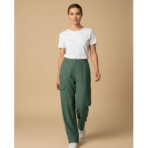 Pantalón cargo wide leg con bolsillos laterales para mujer