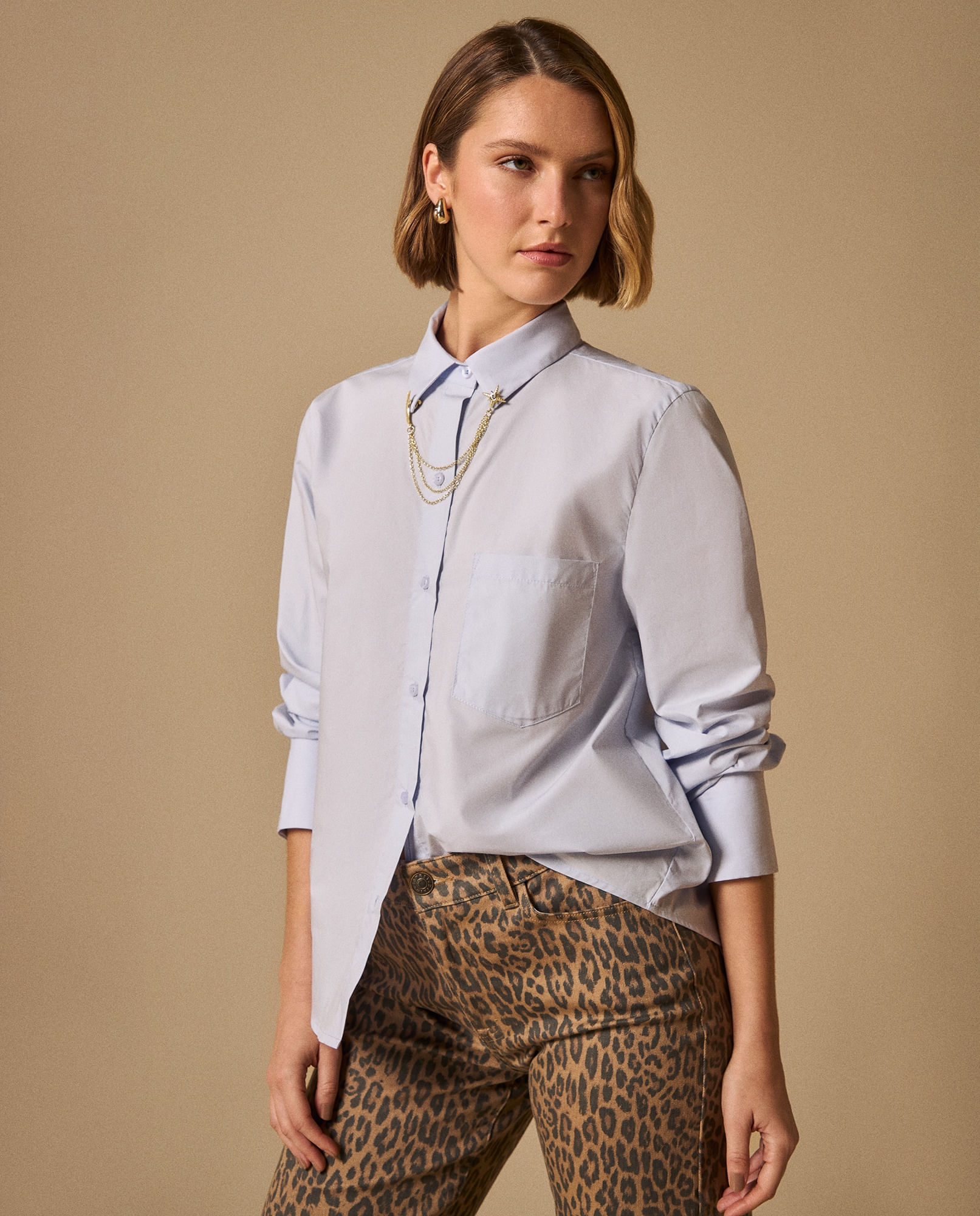 Camisa Azul Claro Manga Larga Premium